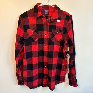 NWT Boys Red & Black Flannel